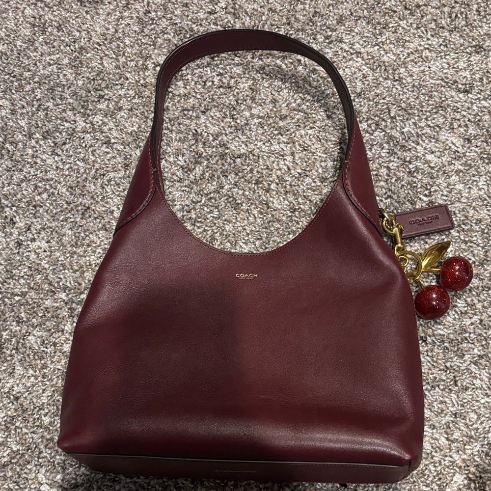Coach Dark Red Leather Hobo Bag